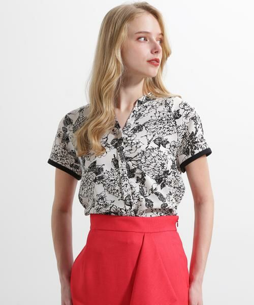 PINKY & DIANNE / ピンキーアンドダイアン シャツ・ブラウス | ◆フラワープリントバックリボンブラウス | 詳細3