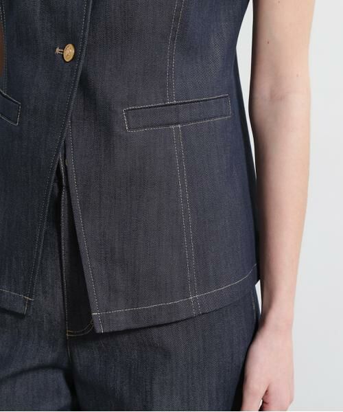 PINKY & DIANNE / ピンキーアンドダイアン シャツ・ブラウス | ◆リヨセルデニムベスト | 詳細13