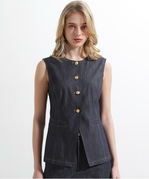 PINKY & DIANNE / ピンキーアンドダイアン シャツ・ブラウス | ◆リヨセルデニムベスト | 詳細4