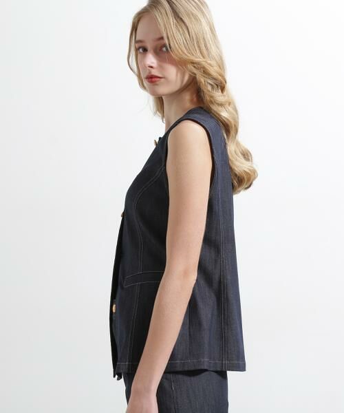 PINKY & DIANNE / ピンキーアンドダイアン シャツ・ブラウス | ◆リヨセルデニムベスト | 詳細9