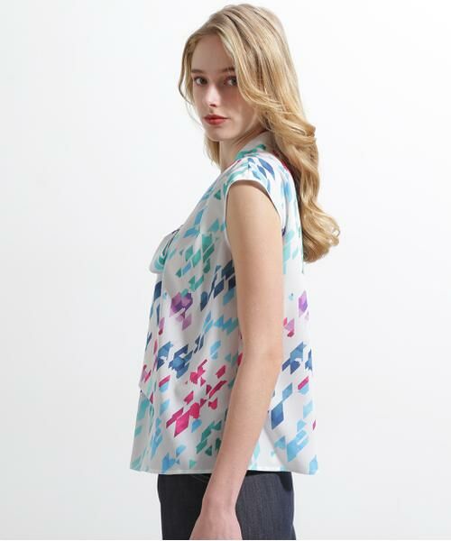 PINKY & DIANNE / ピンキーアンドダイアン シャツ・ブラウス | ◆カラーハウンドトゥースプリントリボンブラウス | 詳細10