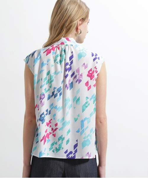 PINKY & DIANNE / ピンキーアンドダイアン シャツ・ブラウス | ◆カラーハウンドトゥースプリントリボンブラウス | 詳細11