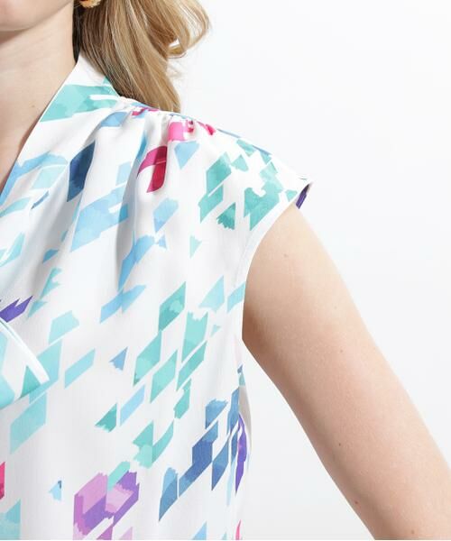 PINKY & DIANNE / ピンキーアンドダイアン シャツ・ブラウス | ◆カラーハウンドトゥースプリントリボンブラウス | 詳細13