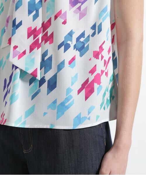 PINKY & DIANNE / ピンキーアンドダイアン シャツ・ブラウス | ◆カラーハウンドトゥースプリントリボンブラウス | 詳細14