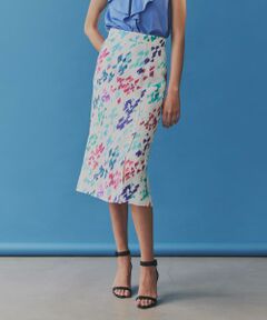 PINKY & DIANNE / ピンキーアンドダイアン スカート | ◆カラーハウンドトゥースプリントバックマーメイドプリントスカート