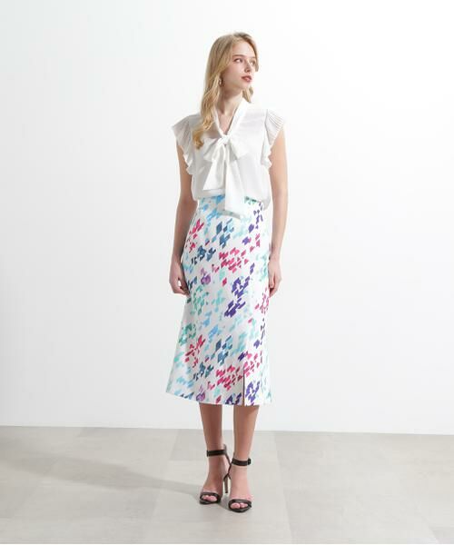 PINKY & DIANNE / ピンキーアンドダイアン スカート | ◆カラーハウンドトゥースプリントバックマーメイドプリントスカート | 詳細10