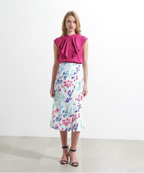 PINKY & DIANNE / ピンキーアンドダイアン スカート | ◆カラーハウンドトゥースプリントバックマーメイドプリントスカート | 詳細11