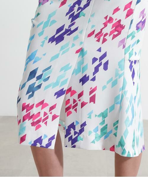 PINKY & DIANNE / ピンキーアンドダイアン スカート | ◆カラーハウンドトゥースプリントバックマーメイドプリントスカート | 詳細18