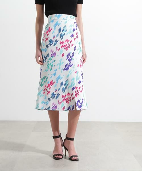 PINKY & DIANNE / ピンキーアンドダイアン スカート | ◆カラーハウンドトゥースプリントバックマーメイドプリントスカート | 詳細3