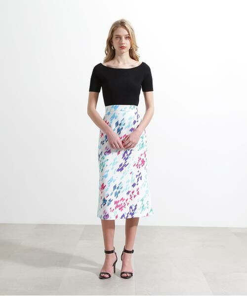 PINKY & DIANNE / ピンキーアンドダイアン スカート | ◆カラーハウンドトゥースプリントバックマーメイドプリントスカート | 詳細4