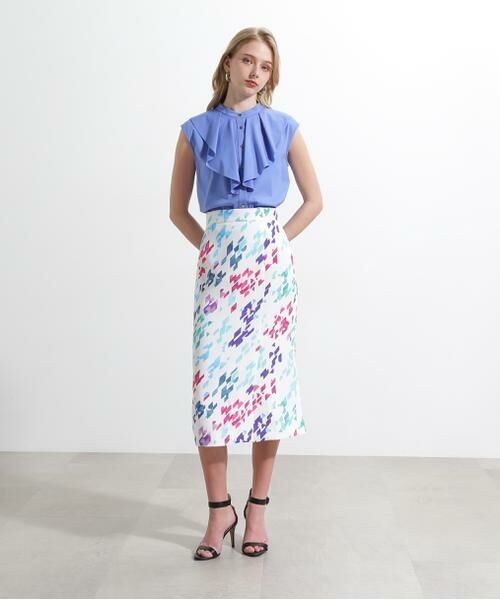 PINKY & DIANNE / ピンキーアンドダイアン スカート | ◆カラーハウンドトゥースプリントバックマーメイドプリントスカート | 詳細6