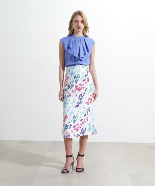 PINKY & DIANNE / ピンキーアンドダイアン スカート | ◆カラーハウンドトゥースプリントバックマーメイドプリントスカート | 詳細7