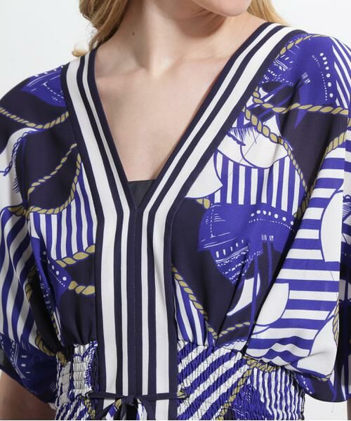 PINKY & DIANNE / ピンキーアンドダイアン ミニ丈・ひざ丈ワンピース | ◆ノーティカルプリントワンピース | 詳細10