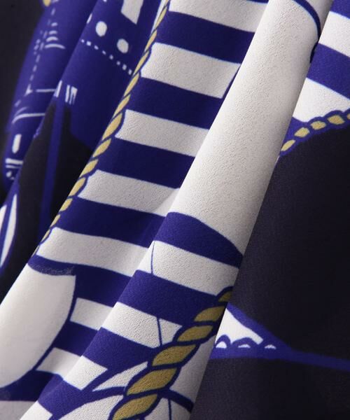 PINKY & DIANNE / ピンキーアンドダイアン ミニ丈・ひざ丈ワンピース | ◆ノーティカルプリントワンピース | 詳細17