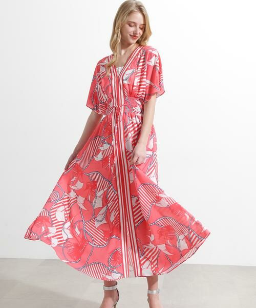 PINKY & DIANNE / ピンキーアンドダイアン ミニ丈・ひざ丈ワンピース | ◆ノーティカルプリントワンピース | 詳細20