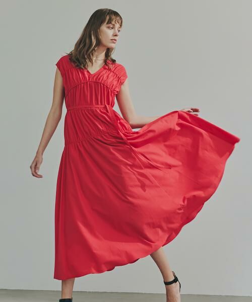 PINKY & DIANNE / ピンキーアンドダイアン ミニ丈・ひざ丈ワンピース | ◆シャーリングフレアワンピース | 詳細3