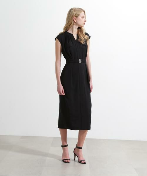 PINKY & DIANNE / ピンキーアンドダイアン ミニ丈・ひざ丈ワンピース | ◆ベルト付きウエストタックワンピース | 詳細12