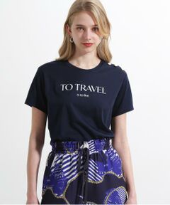 PINKY & DIANNE / ピンキーアンドダイアン カットソー | ◆"ＴＯ　ＴＲＡＶＥＬ"　ロゴＴシャツ