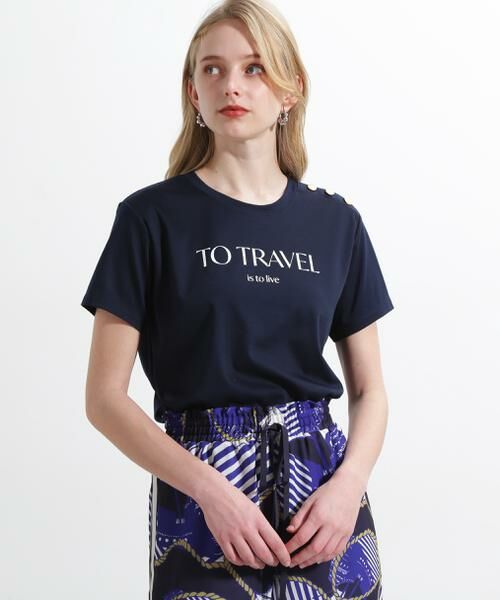 PINKY & DIANNE / ピンキーアンドダイアン カットソー | ◆"ＴＯ　ＴＲＡＶＥＬ"　ロゴＴシャツ | 詳細2