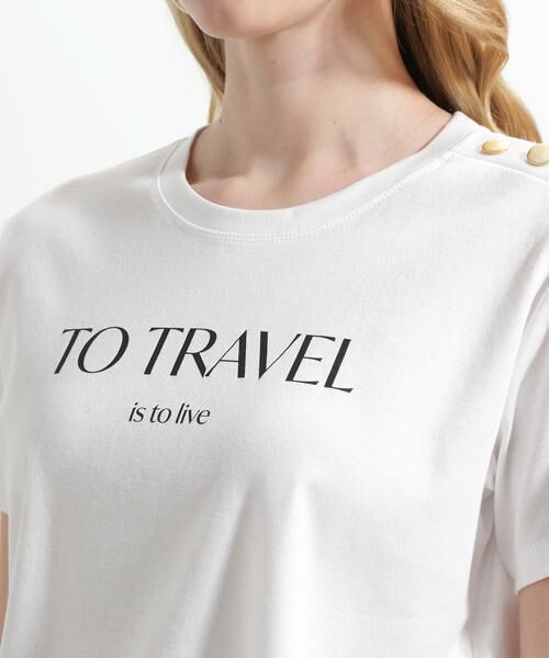 PINKY & DIANNE / ピンキーアンドダイアン カットソー | ◆"ＴＯ　ＴＲＡＶＥＬ"　ロゴＴシャツ | 詳細16