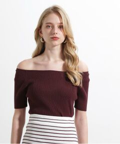 PINKY & DIANNE / ピンキーアンドダイアン ニット・セーター | ◆オフショルダーリブニット