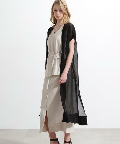 PINKY & DIANNE / ピンキーアンドダイアン カーディガン・ボレロ | ◆シアーニットロングジレ | 詳細2