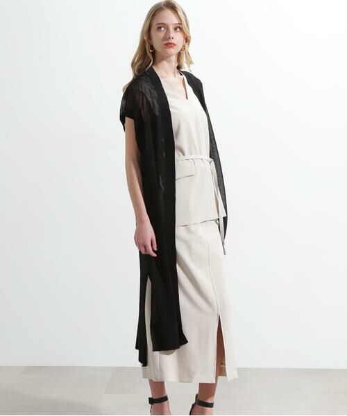 PINKY & DIANNE / ピンキーアンドダイアン カーディガン・ボレロ | ◆シアーニットロングジレ | 詳細3