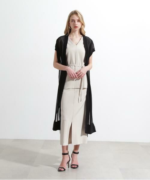 PINKY & DIANNE / ピンキーアンドダイアン カーディガン・ボレロ | ◆シアーニットロングジレ | 詳細4