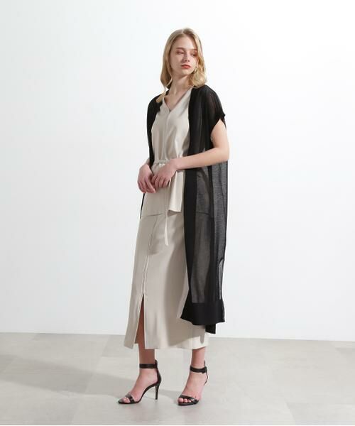 PINKY & DIANNE / ピンキーアンドダイアン カーディガン・ボレロ | ◆シアーニットロングジレ | 詳細5