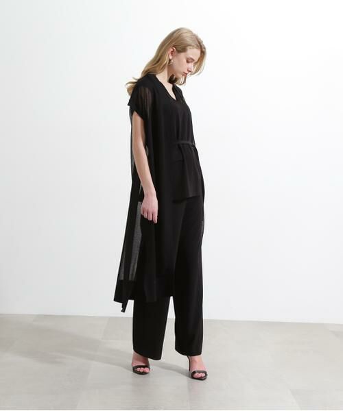 PINKY & DIANNE / ピンキーアンドダイアン カーディガン・ボレロ | ◆シアーニットロングジレ | 詳細6