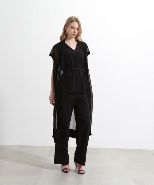 PINKY & DIANNE / ピンキーアンドダイアン カーディガン・ボレロ | ◆シアーニットロングジレ | 詳細7