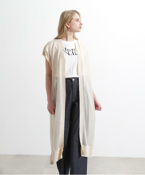 PINKY & DIANNE / ピンキーアンドダイアン カーディガン・ボレロ | ◆シアーニットロングジレ | 詳細10