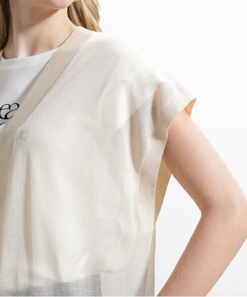 PINKY & DIANNE / ピンキーアンドダイアン カーディガン・ボレロ | ◆シアーニットロングジレ | 詳細16