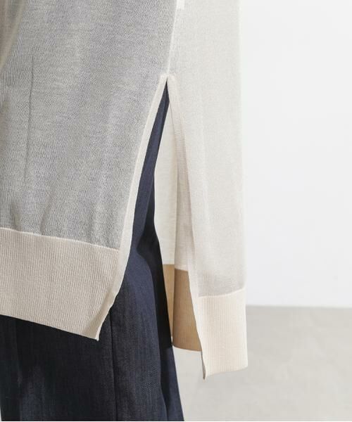 PINKY & DIANNE / ピンキーアンドダイアン カーディガン・ボレロ | ◆シアーニットロングジレ | 詳細17