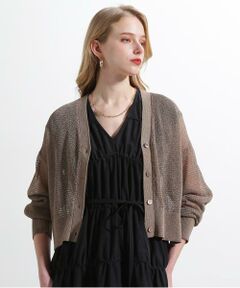 PINKY & DIANNE / ピンキーアンドダイアン カーディガン・ボレロ | ◆コットンGIMAメッシュカーディガン