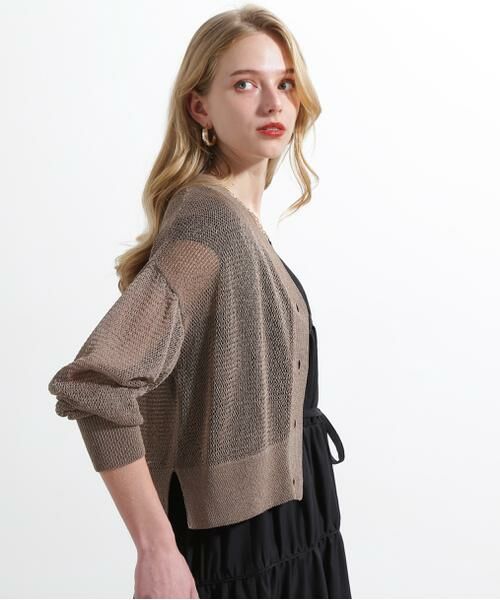 PINKY & DIANNE / ピンキーアンドダイアン カーディガン・ボレロ | ◆コットンGIMAメッシュカーディガン | 詳細13