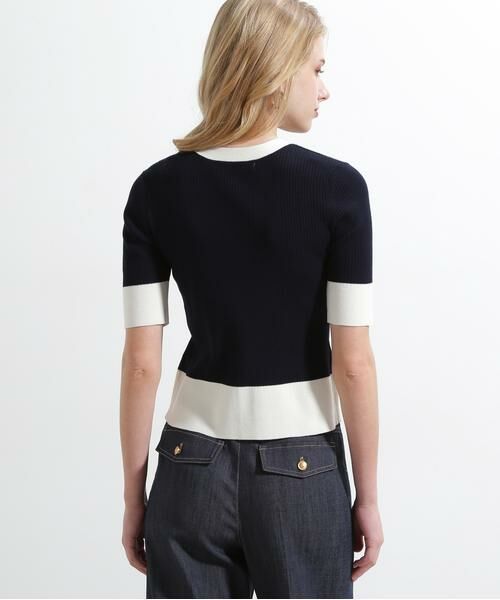 PINKY & DIANNE / ピンキーアンドダイアン カーディガン・ボレロ | バイカラーリブ２ＷＡＹ５分袖ニット | 詳細7