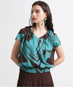 PINKY & DIANNE / ピンキーアンドダイアン シャツ・ブラウス | ◆リーフィーゼブラプリントブラウス