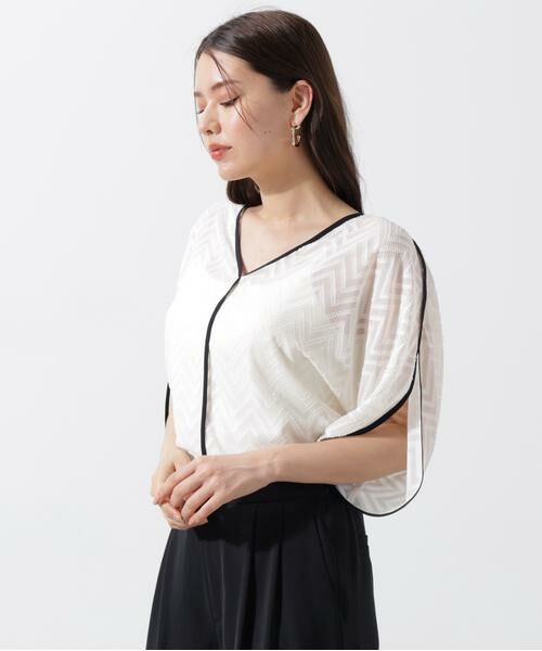 PINKY & DIANNE / ピンキーアンドダイアン シャツ・ブラウス | パイピングシアーブラウス | 詳細2