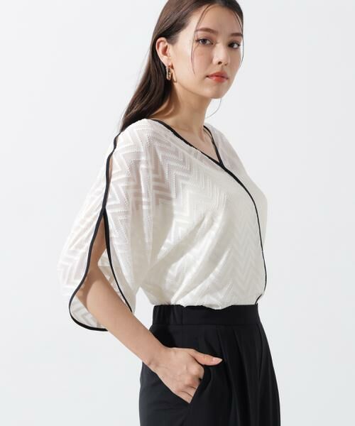 PINKY & DIANNE / ピンキーアンドダイアン シャツ・ブラウス | パイピングシアーブラウス | 詳細3
