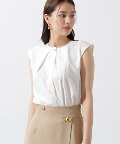 PINKY & DIANNE / ピンキーアンドダイアン シャツ・ブラウス | メタルボタンクルーネックタックブラウス