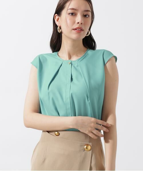 PINKY & DIANNE / ピンキーアンドダイアン シャツ・ブラウス | メタルボタンクルーネックタックブラウス | 詳細2