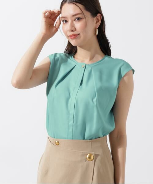 PINKY & DIANNE / ピンキーアンドダイアン シャツ・ブラウス | メタルボタンクルーネックタックブラウス | 詳細3