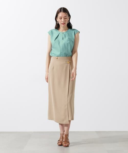 PINKY & DIANNE / ピンキーアンドダイアン シャツ・ブラウス | メタルボタンクルーネックタックブラウス | 詳細4