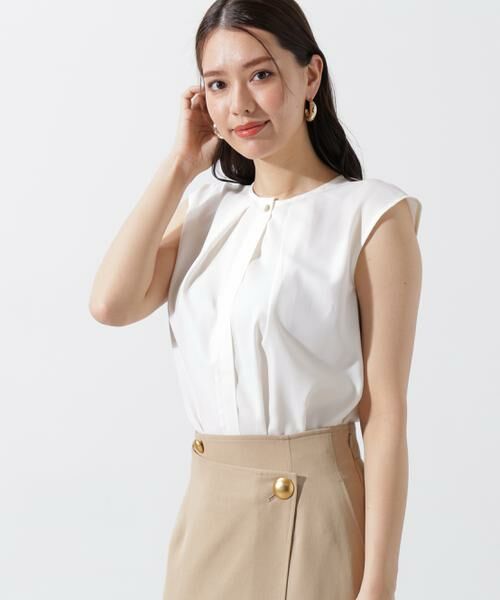 PINKY & DIANNE / ピンキーアンドダイアン シャツ・ブラウス | メタルボタンクルーネックタックブラウス | 詳細22