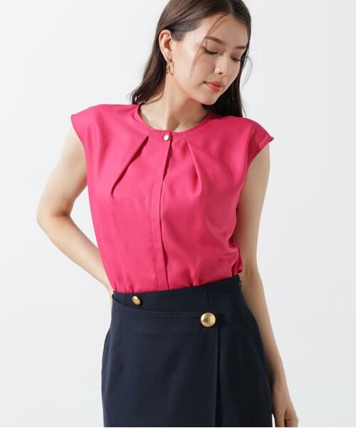 PINKY & DIANNE / ピンキーアンドダイアン シャツ・ブラウス | メタルボタンクルーネックタックブラウス | 詳細29