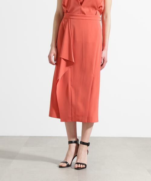 PINKY & DIANNE / ピンキーアンドダイアン スカート | ◆アシンメトリーラッフルスカート(アプリコットオレンジ)