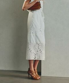 PINKY & DIANNE / ピンキーアンドダイアン スカート | ◆リーフ柄レーススピンドルスカート