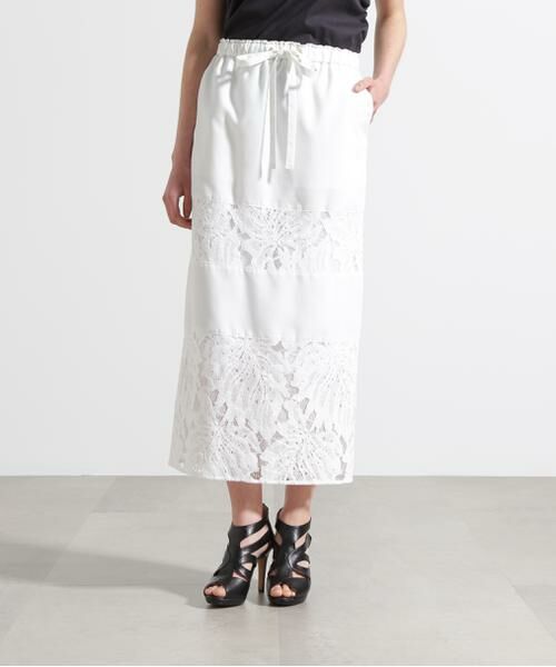 PINKY & DIANNE / ピンキーアンドダイアン スカート | ◆リーフ柄レーススピンドルスカート | 詳細3