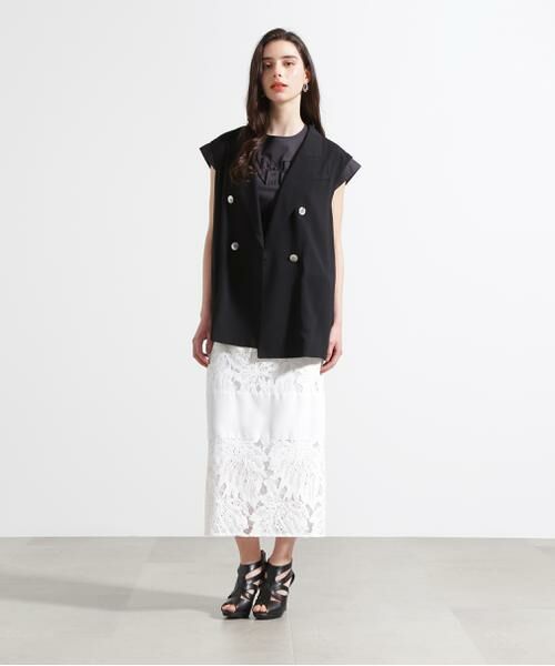 PINKY & DIANNE / ピンキーアンドダイアン スカート | ◆リーフ柄レーススピンドルスカート | 詳細6